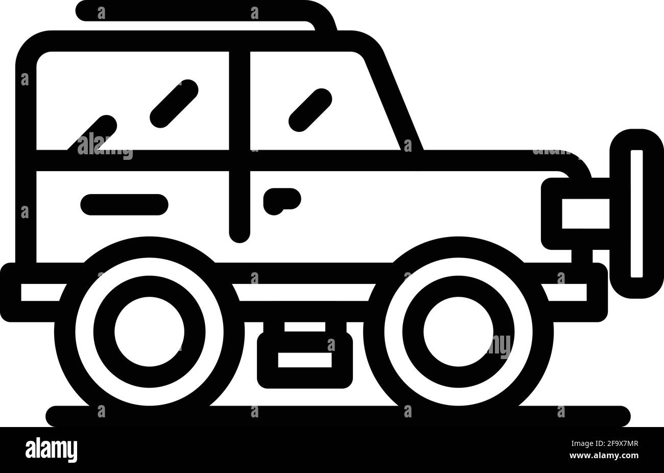 Icône de voiture Safari. Outline Safari car vector Icon pour le web design isolé sur fond blanc Illustration de Vecteur