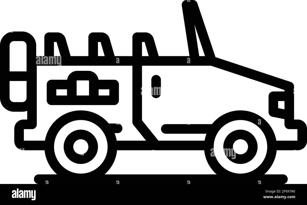 Safari chasse jeep icône. Outline Safari chasse jeep vecteur icône pour la conception de sites Web isolé sur fond blanc Illustration de Vecteur