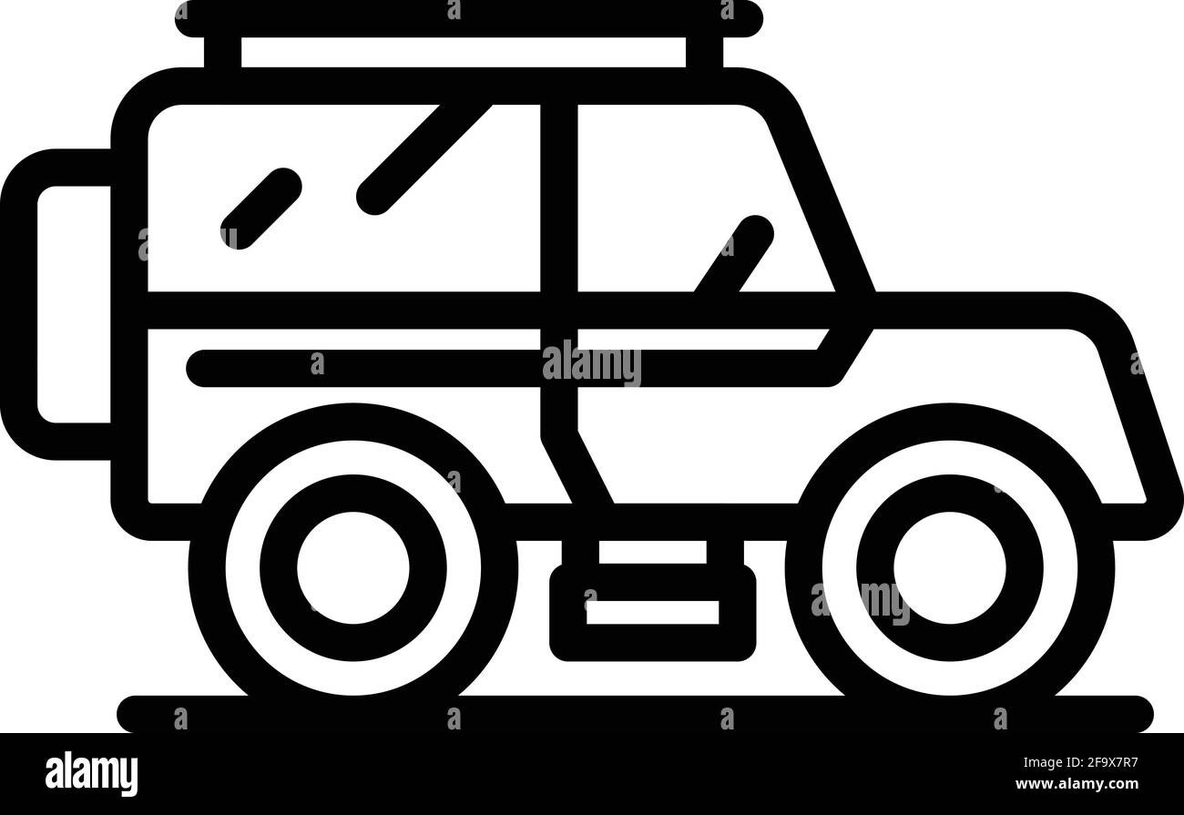 Icône Safari jeep. Outline Safari jeep vector icône pour la conception de sites Web isolée sur fond blanc Illustration de Vecteur