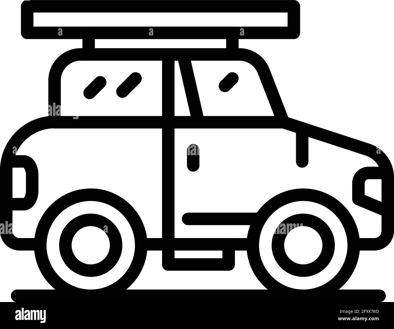Icône de voiture safari de voyage. Outline Travel Safari car vector icône pour le web design isolé sur fond blanc Illustration de Vecteur