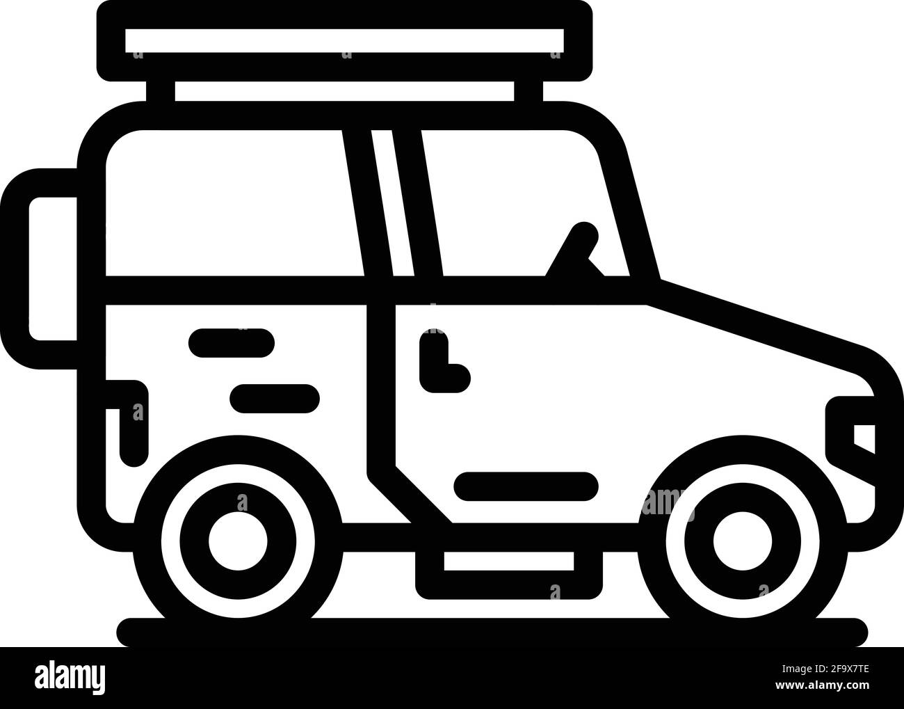 Icône du véhicule Safari. Outline Safari vehicle vector icon pour la conception de sites Web isolée sur fond blanc Illustration de Vecteur