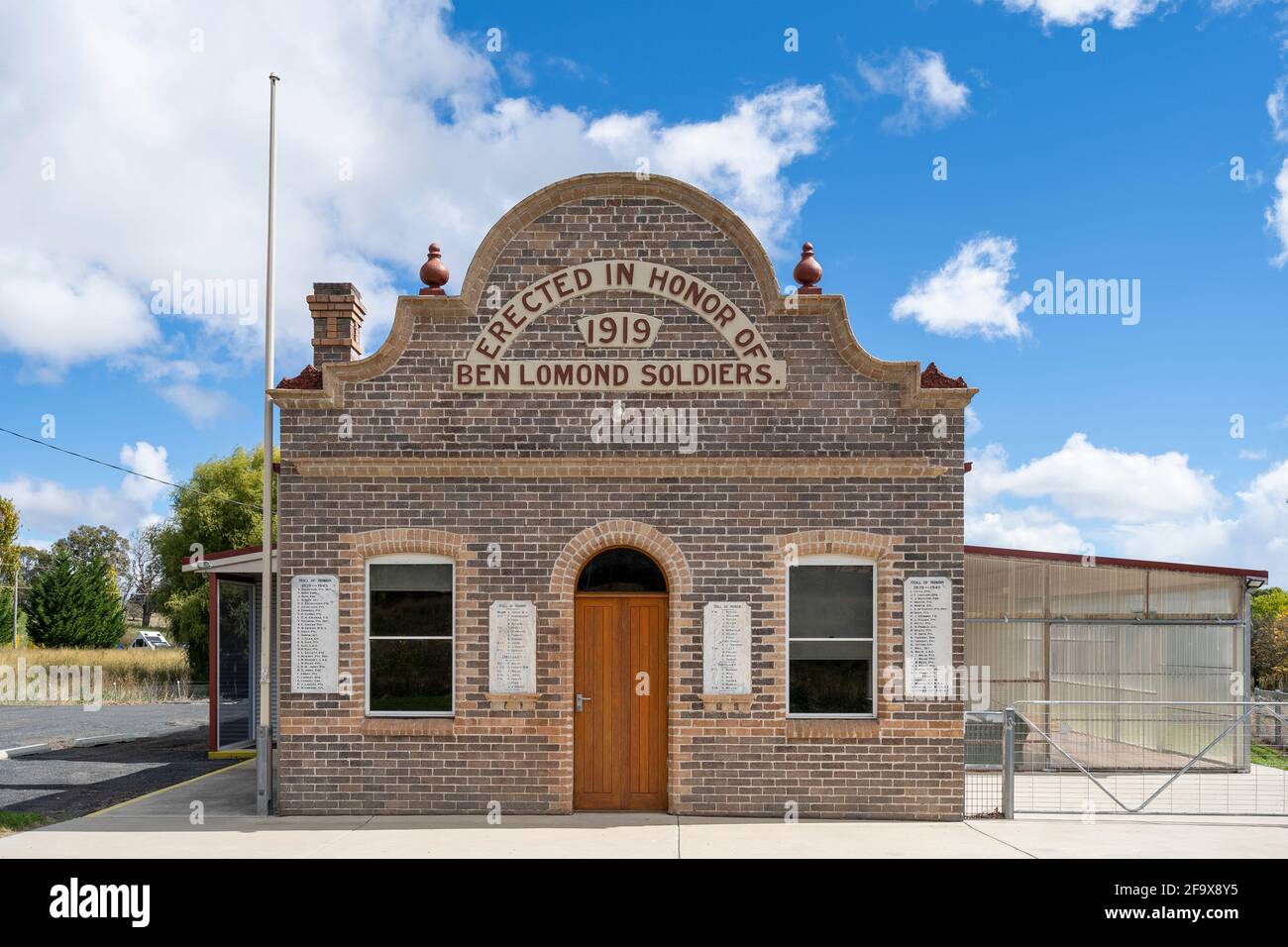 Ben Lomond Soldiers Memorial Hall dédié à la Grande Guerre, Ben Lomond, Nouvelle-Galles du Sud, Australie Banque D'Images