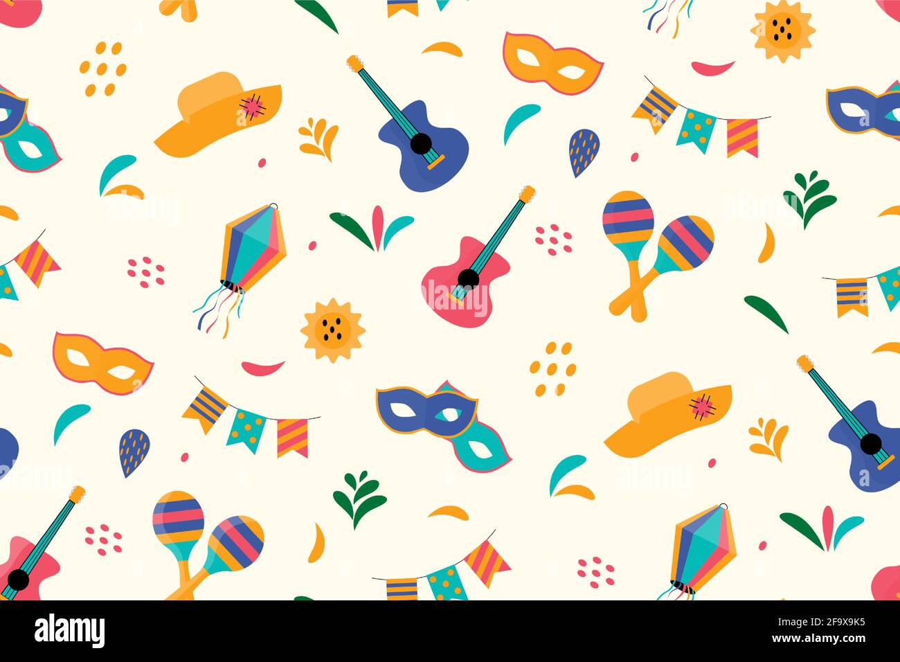 Joli fond festif sans couture pour le festival festa junina. Illustration vectorielle EPS10 Illustration de Vecteur