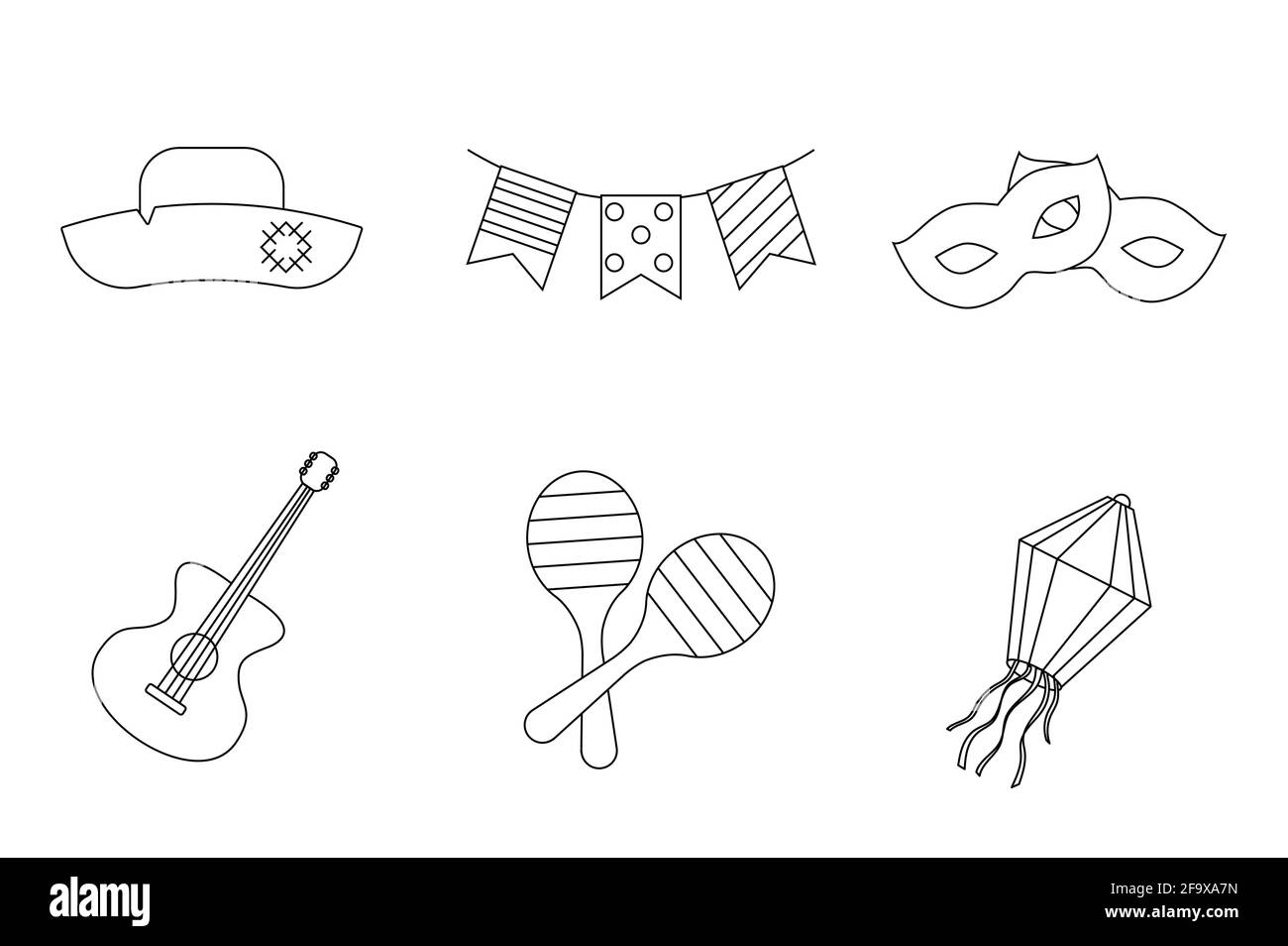 Jeu d'icônes de fête pour le festival festa junina. Illustration vectorielle EPS10 Illustration de Vecteur