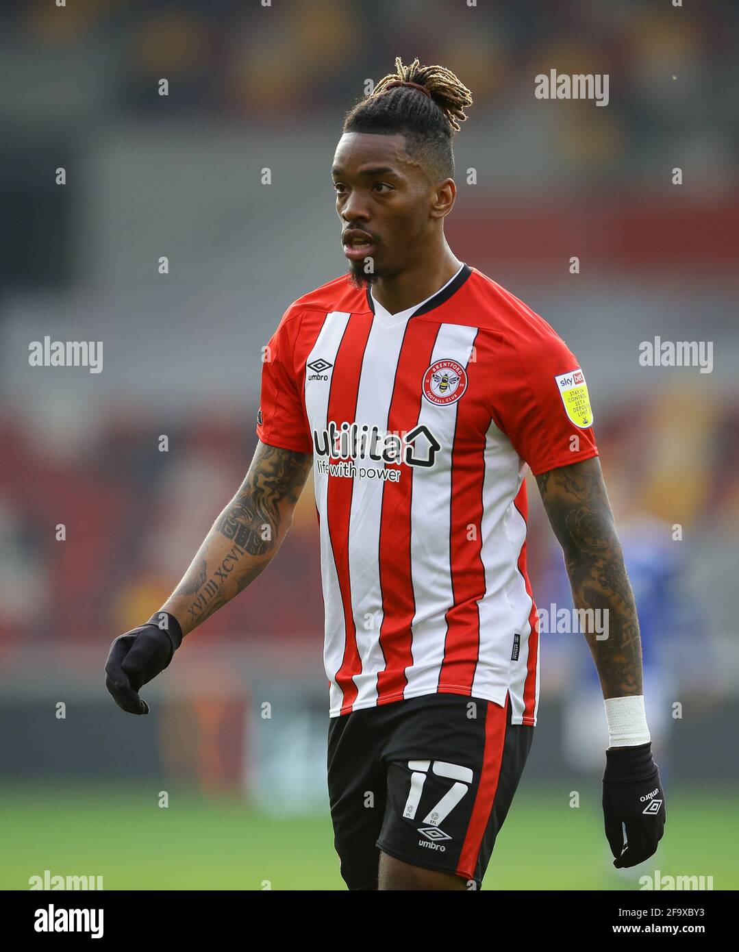 Londres, Angleterre, le 20 avril 2021. Ivan Toney de Brentford lors du match de championnat Sky Bet au stade communautaire de Brentford, Londres. Le crédit photo devrait se lire: David Klein / Sportimage Banque D'Images