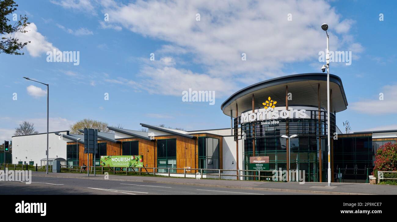 L'architecture moderne du nouveau supermarché Morrisons à Sittingbourne Kent, au sud-est de l'Angleterre, au Royaume-Uni Banque D'Images