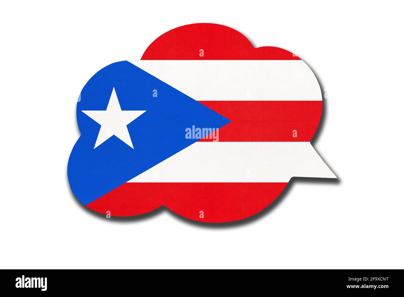 bulle de discours en 3d avec le drapeau national de Porto Rico isolé ...