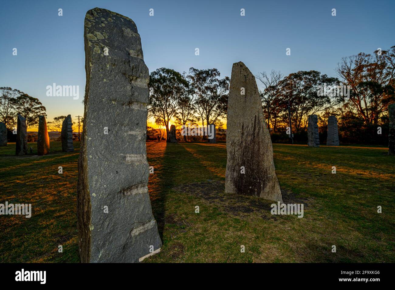 Les pierres debout australiennes, un hommage à l'héritage celtique des premiers colons européens. Glen Innes, Nouvelle-Galles du Sud Australie Banque D'Images