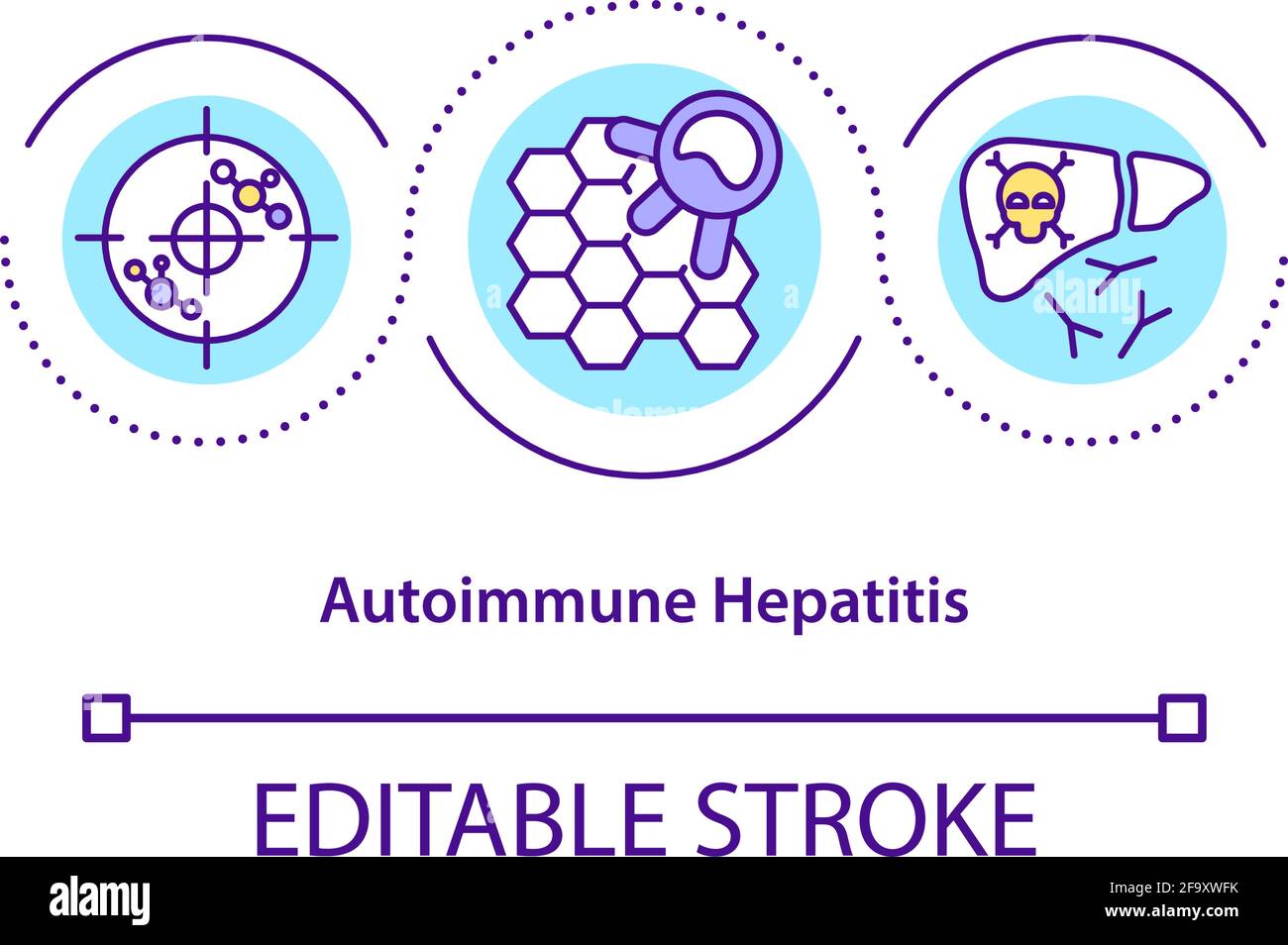 Icône de concept d'hépatite auto-immune Illustration de Vecteur