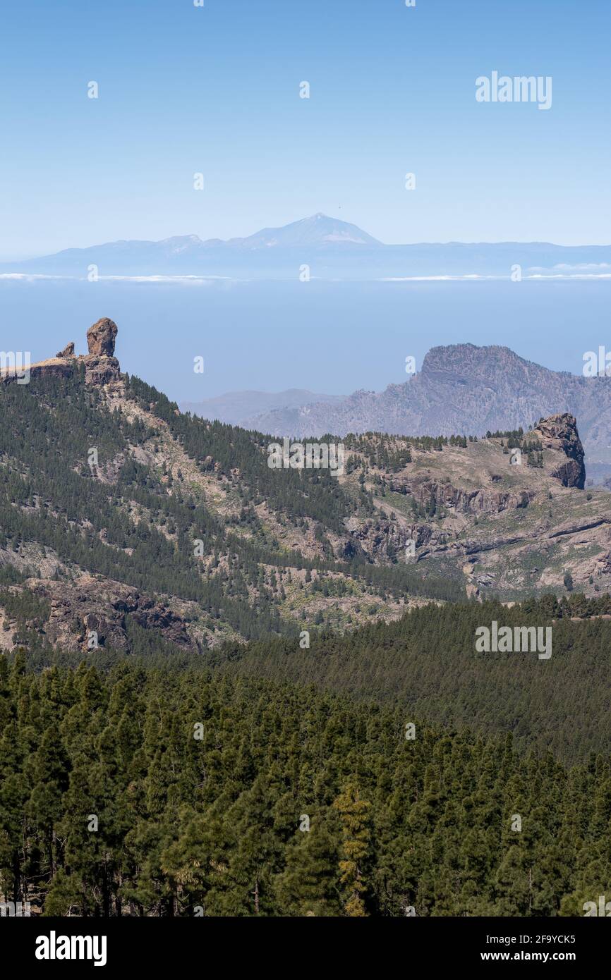 vue depuis la pico de las nieves sur la gran canaria Banque D'Images