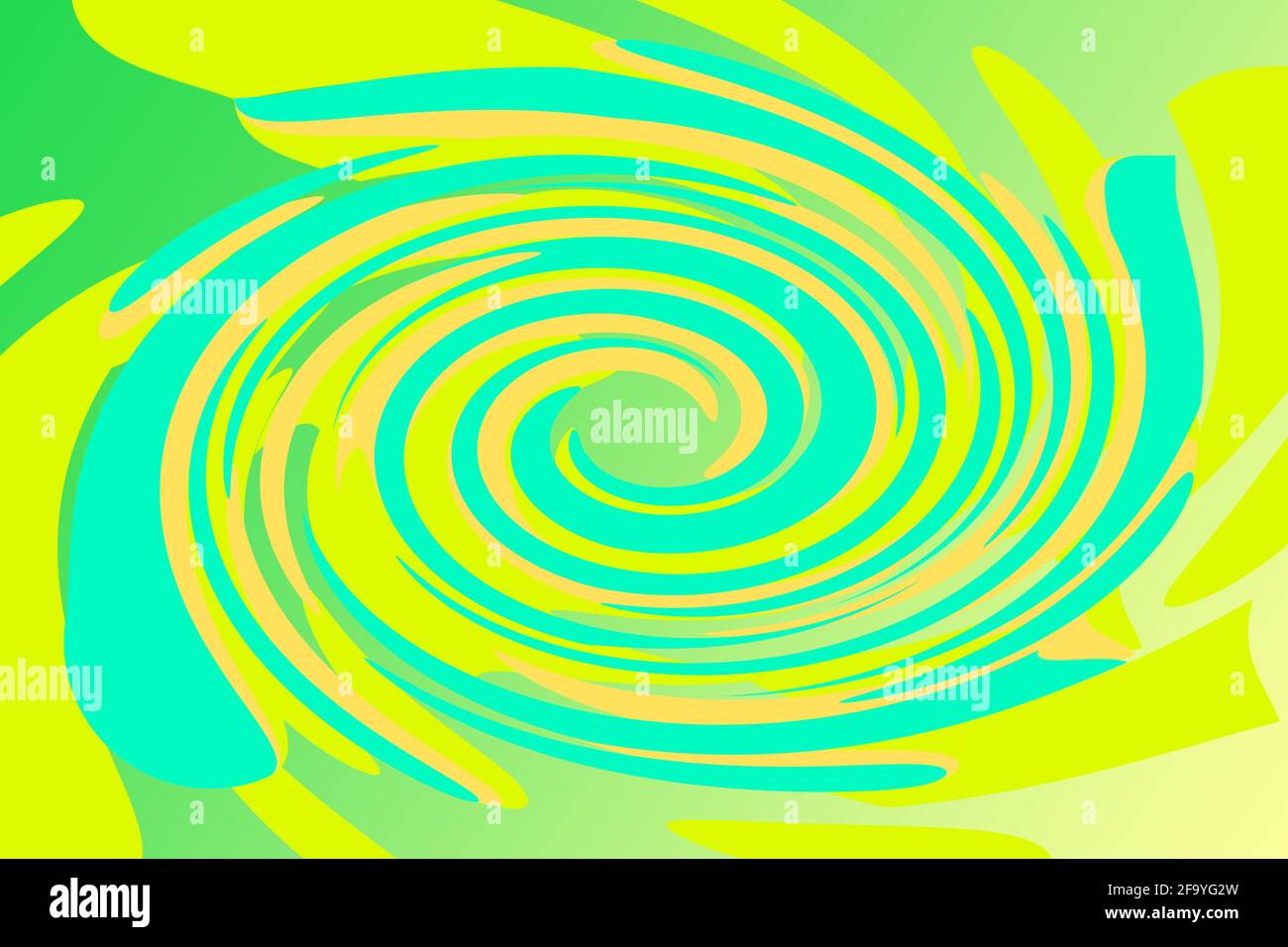 fleur tropicale tourbillon forme abstraite superposition vert jaune dégradé découpe illustration Banque D'Images