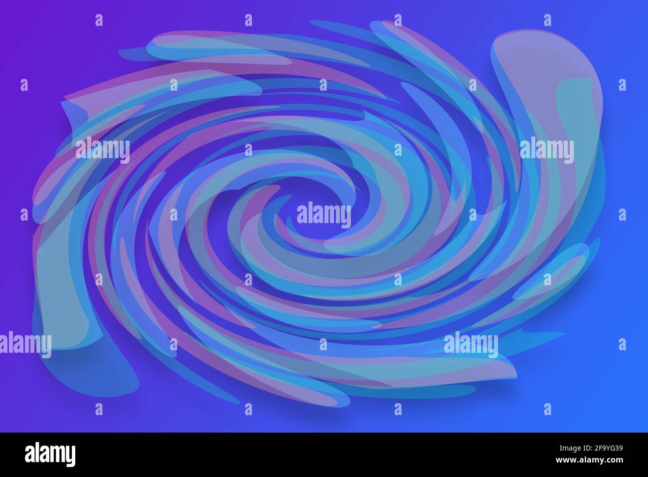fleur bleu vif forme abstraite illustration de la profondeur de superposition et de l'ombre Banque D'Images