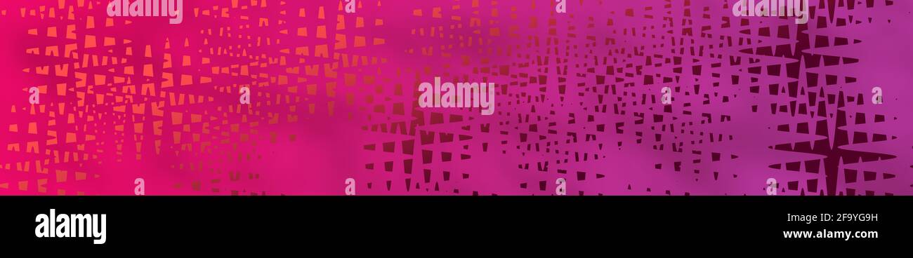 forme découpée ondulée et déformée en fuchsia et en fumée rouge bannière d'arrière-plan floue Banque D'Images