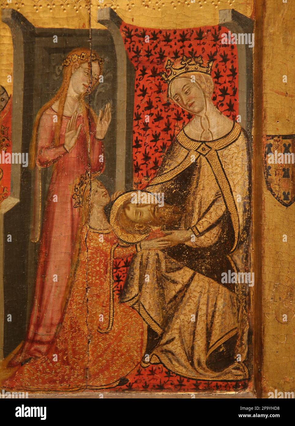 Retable de Saints John. xive siècle. Artiste: Maître de St. Coloma de Queralt. Herodias racontant la tête de St Jean de Salome. De la chapelle Saint Banque D'Images
