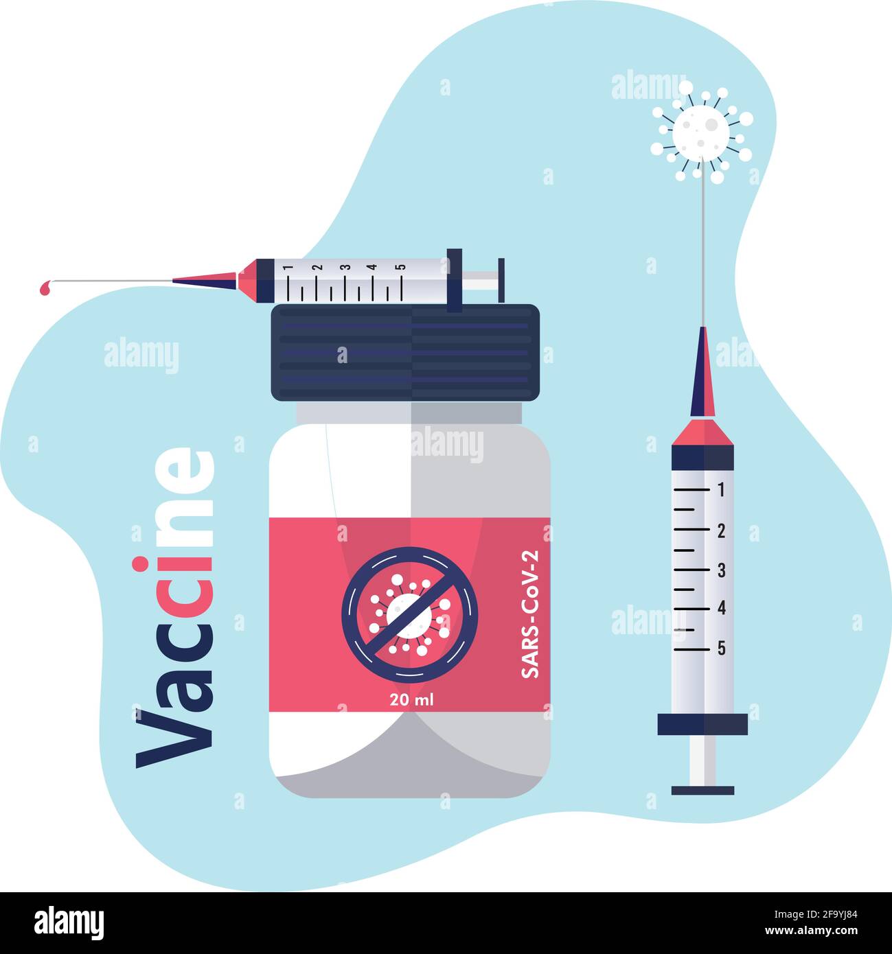 Illustration du vaccin contre le coronavirus. Covid-19 traitement médical - Vector Illustration de Vecteur