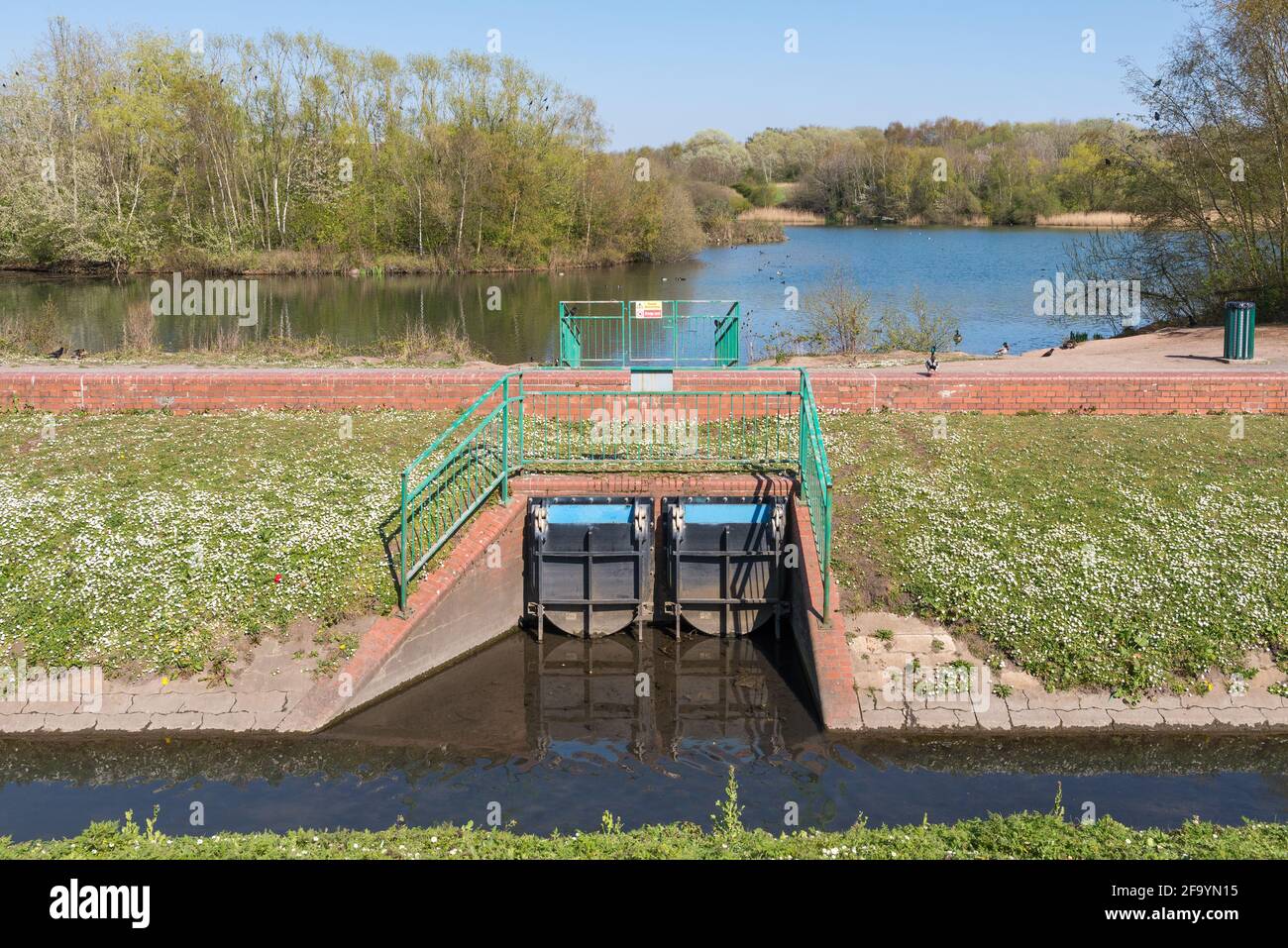 Sheepwash local nature Reserve à Sandwell, West Midlands, Royaume-Uni a été créé à partir de terres arides industrielles en 1981, la rivière Tame court à travers elle. Banque D'Images