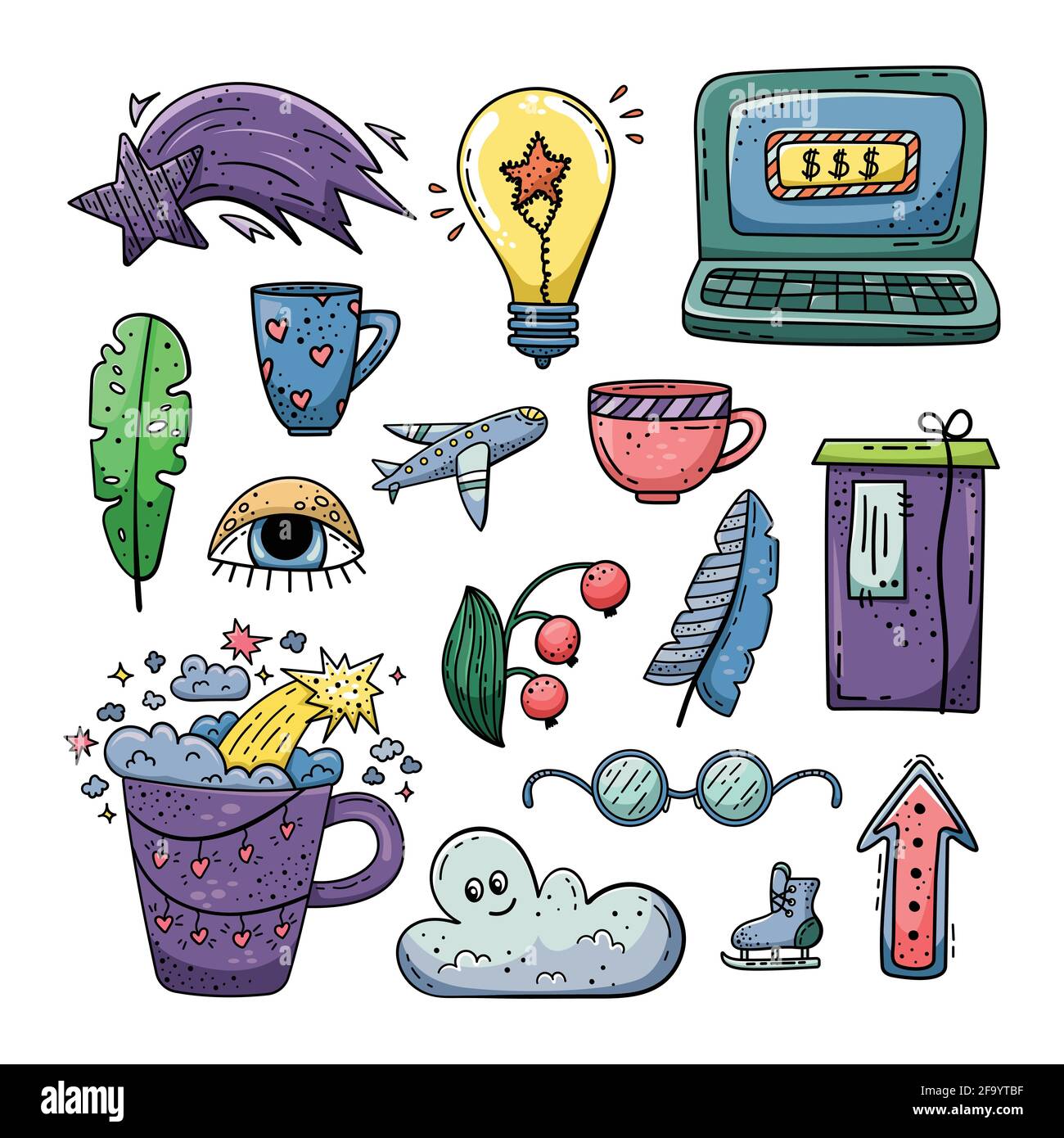 Vecteur dessiné à la main d'illustrations de caniche. Style de vie. Illustration de Vecteur