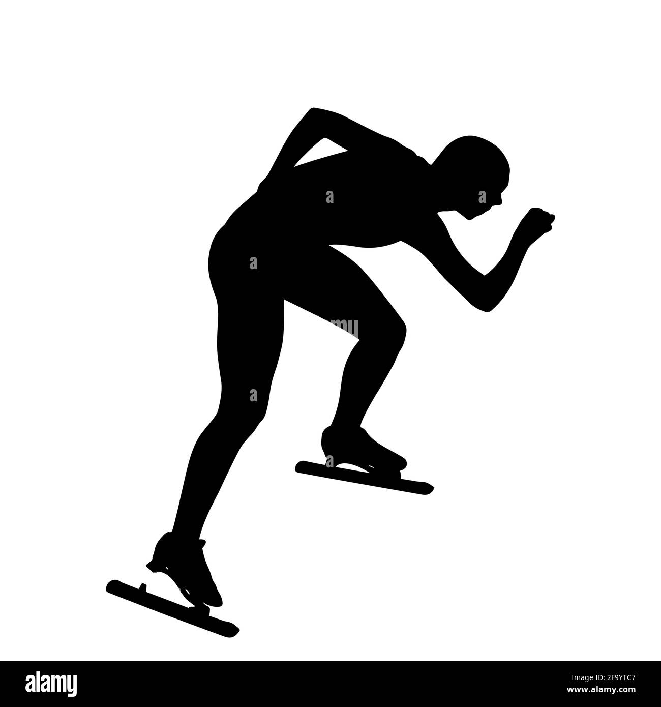chaussure de vitesse masculine athlète silhouette noire sur fond blanc Banque D'Images