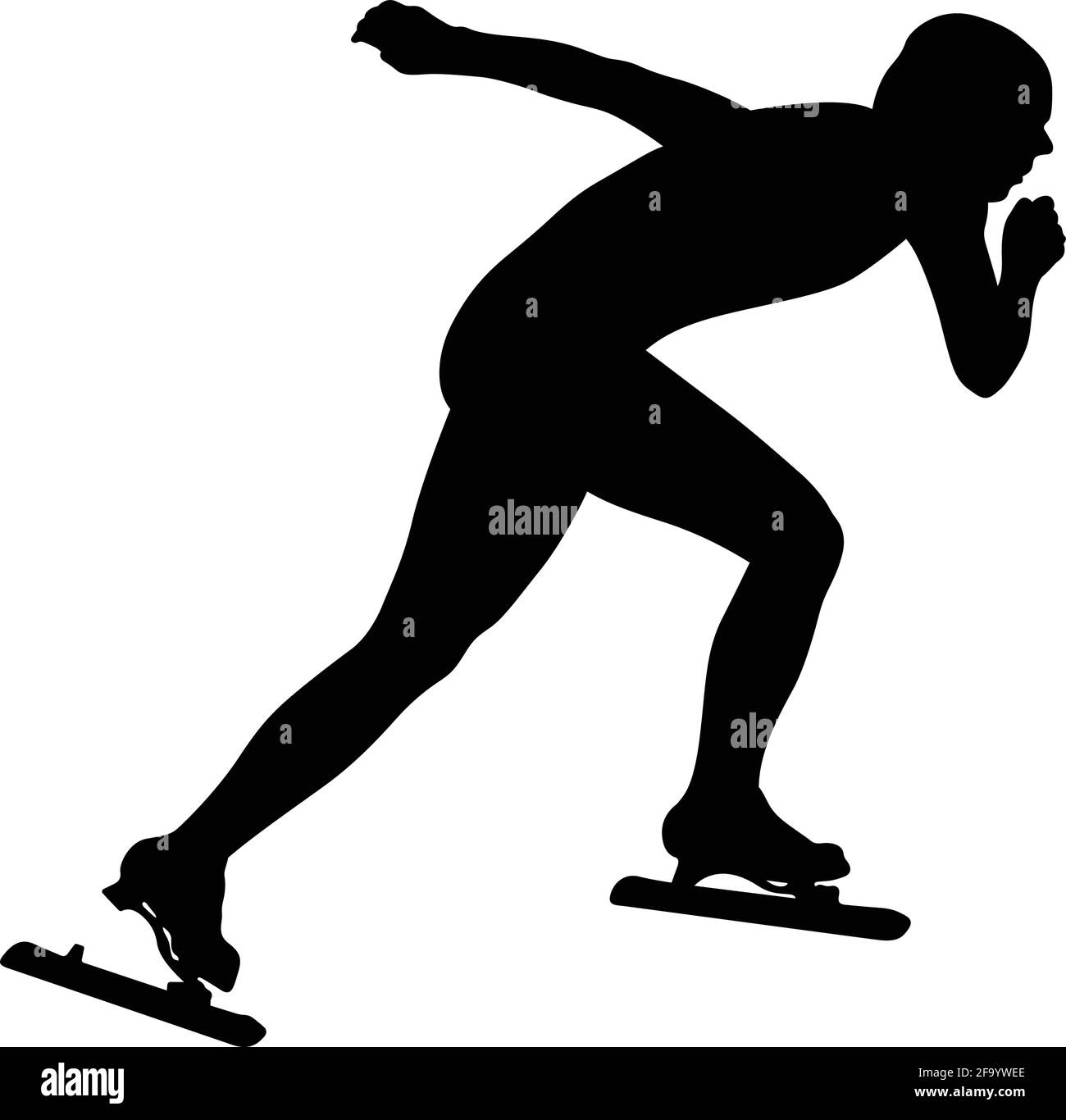 chaussure de vitesse féminine athlète silhouette noire sur fond blanc Illustration de Vecteur