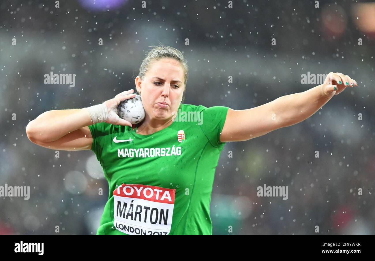 Anita Marton (Hongrie). Shotput Women, médaille d'argent. Championnats du monde de l'IAAF, Londres 2017 Banque D'Images
