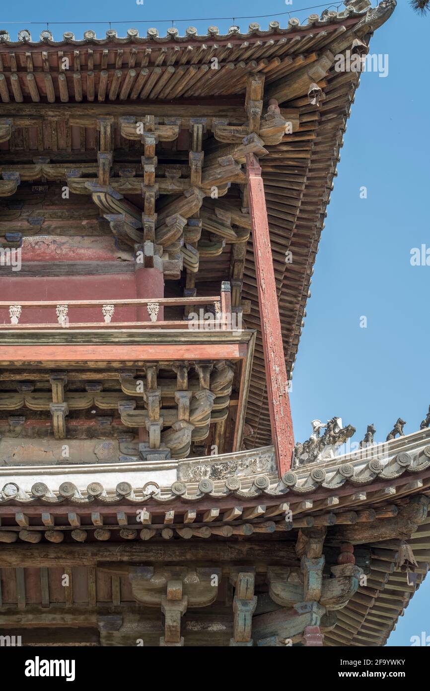 Tour de Guanyin, Temple de Dule. Jizhou, Tianjin, Chine. Banque D'Images