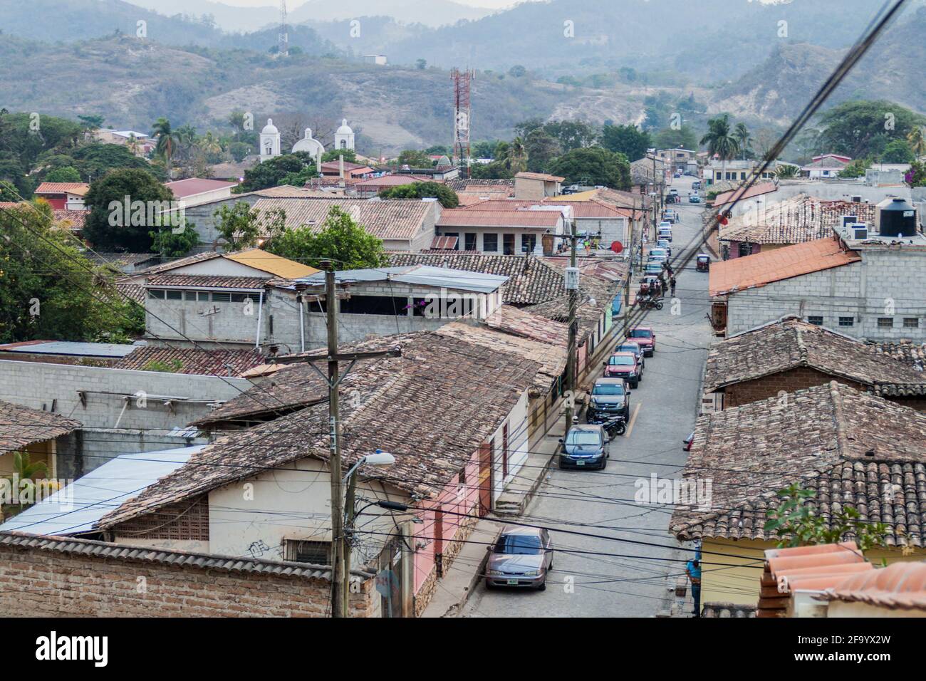 GRACIAS, HONDURAS - 13 AVRIL 2016 vue aérienne de la ville de Gracias Banque D'Images