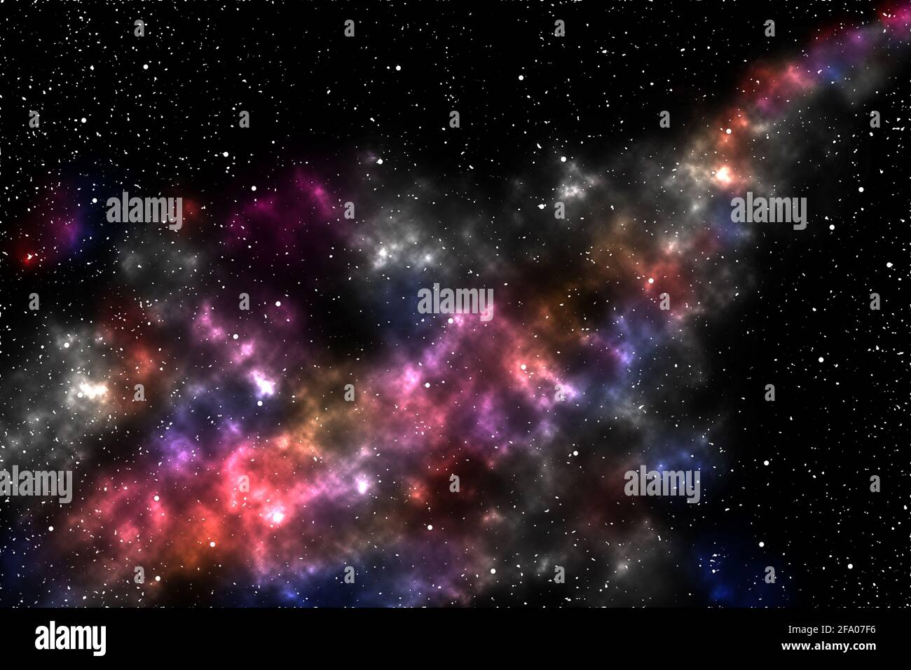 Arrière-plan de l'espace abstrait. Illustration d'un grand groupe d'étoiles, nébuleuse colorée. Banque D'Images