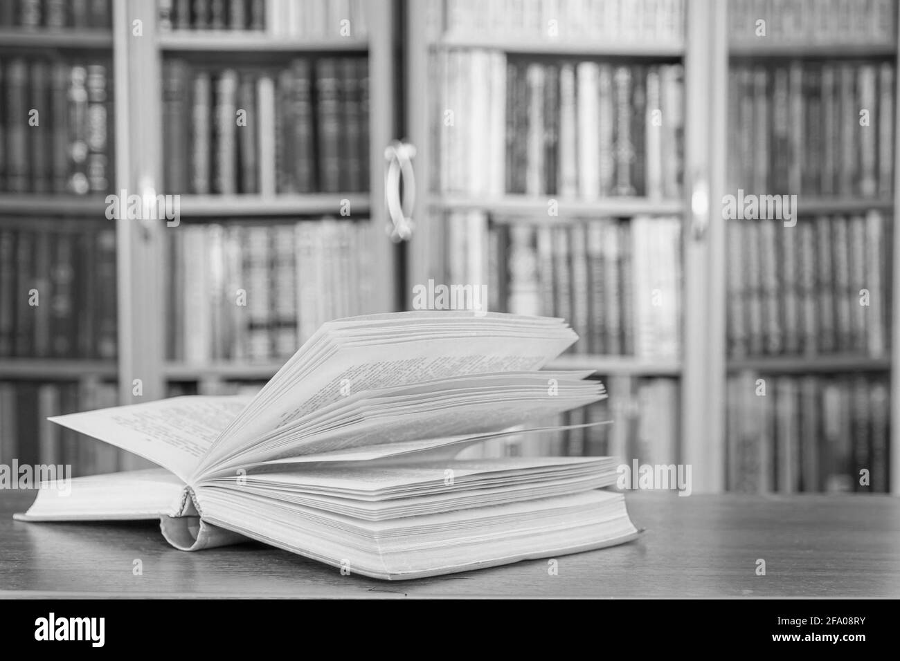 Il y a un livre dans le fond d'une bibliothèque. Banque D'Images