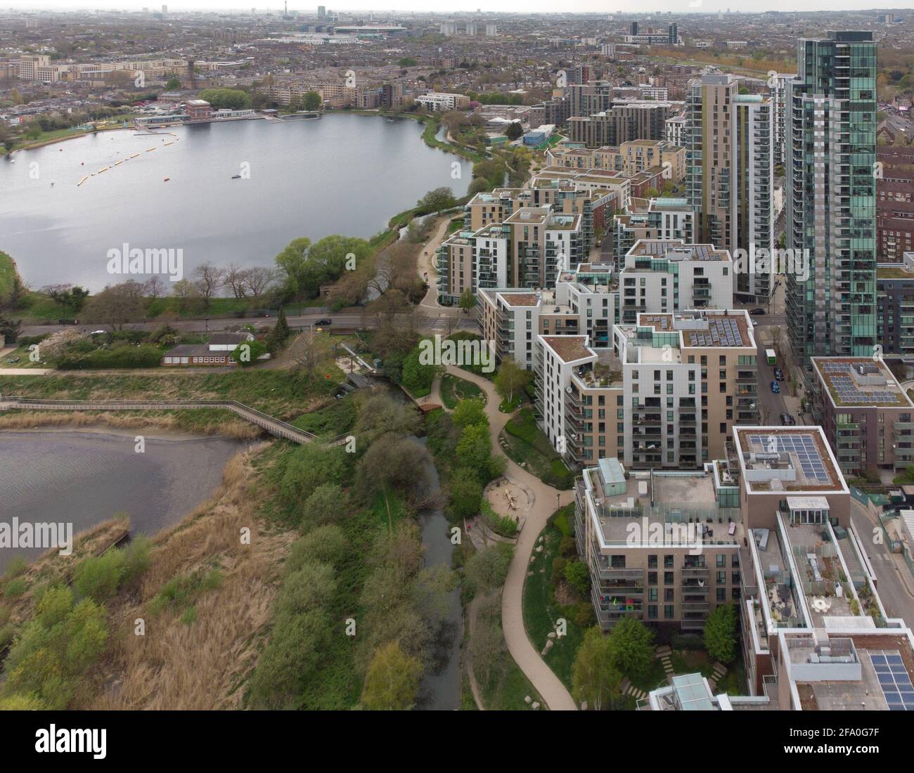 Woodberry Down, Manor House, Finsbury Park, Seven Sisters, Londres Banque D'Images