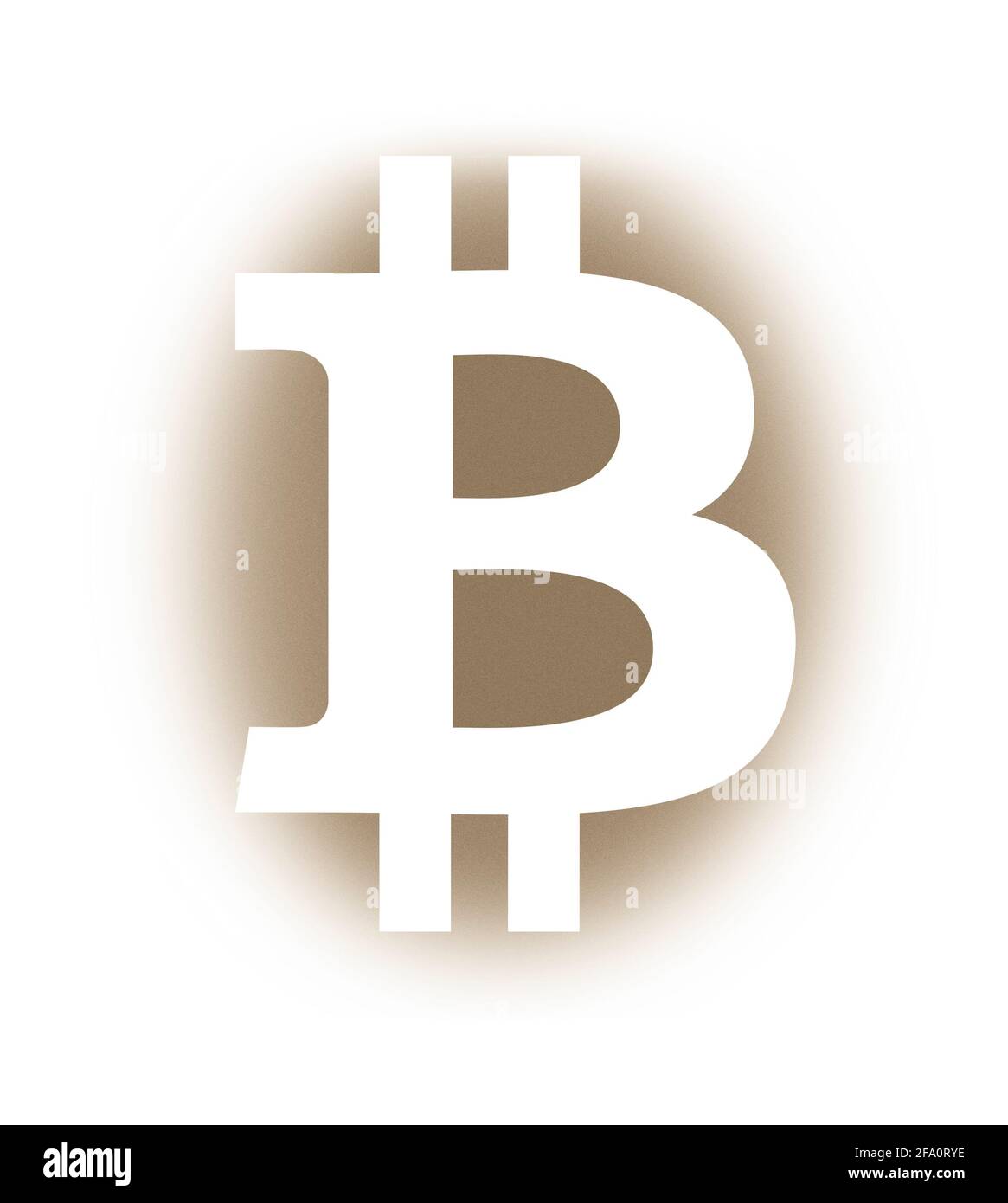 Bitcoin isolé. Bitcoin isolé sur fond blanc. Banque D'Images