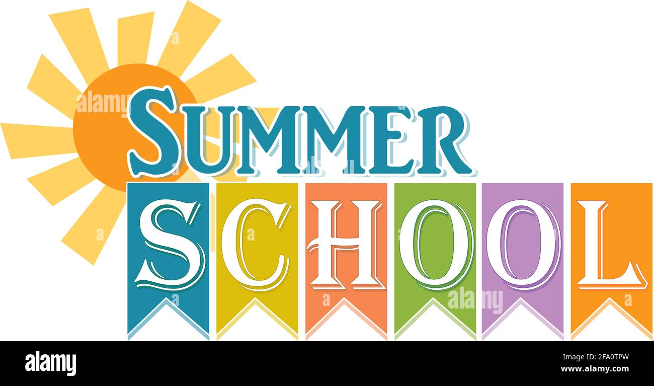 Logo Summer School avec Sun Banque D'Images