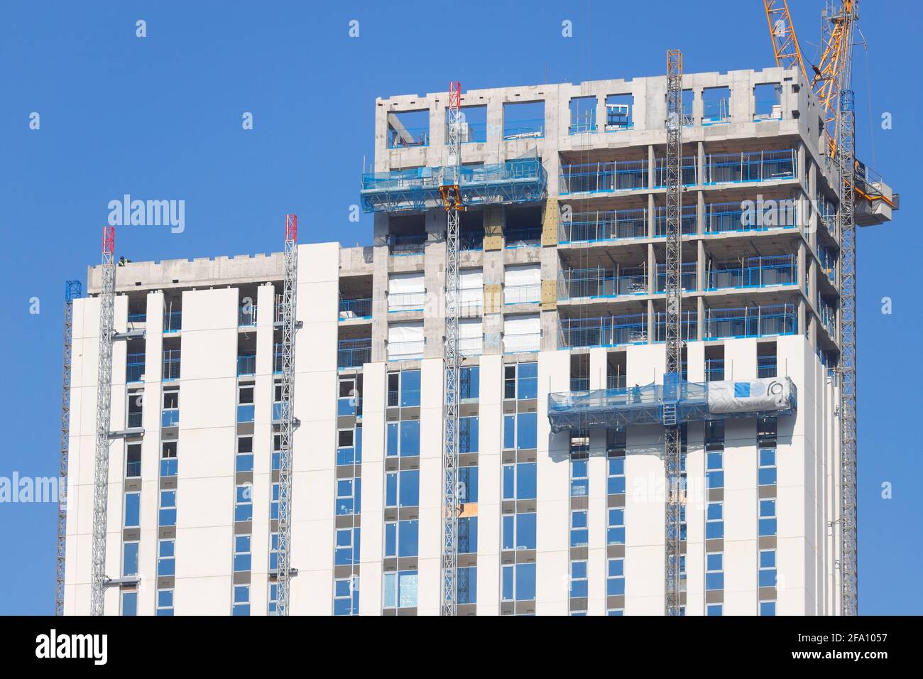 Altus House est en construction et est aujourd'hui le plus haut bâtiment du Yorkshire. Il est situé dans le campus Arena Village de Leeds Banque D'Images