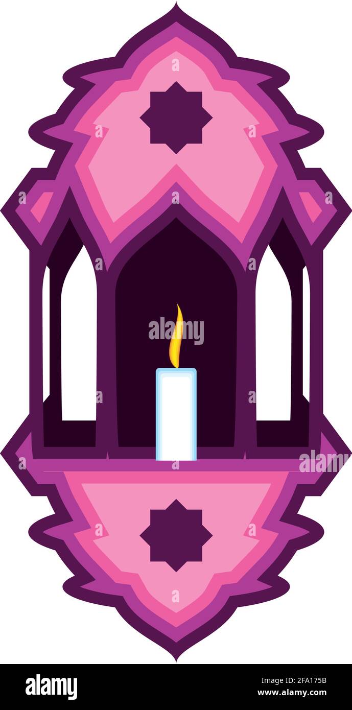 lampe avec bougie Illustration de Vecteur