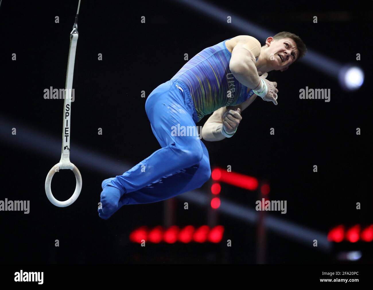 Gymnastique - Championnats européens de gymnastique artistique 2021 - St.  Jakobshalle, Bâle, Suisse - 22 avril 2021 Illia Kovtun en Ukraine pendant  les anneaux des hommes REUTERS/Arnd Wiegmann Photo Stock - Alamy