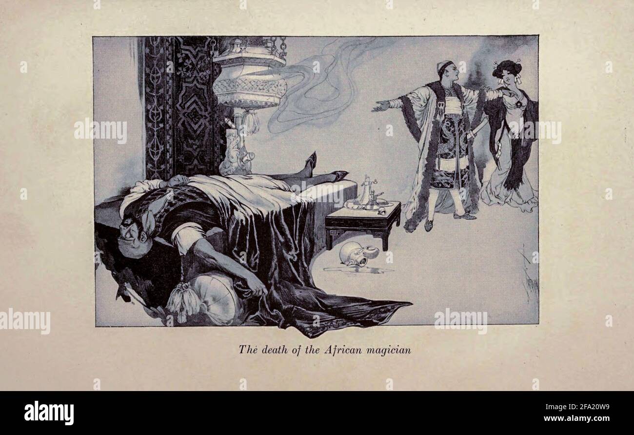 The Death of the African Magician from the Book ' the Arabian Nairs ' édité par Anna Tweed, publié en 1910 à New York, par la société Baker & Taylor illustrée par Caspar Emweson et Leon d'Emo Banque D'Images
