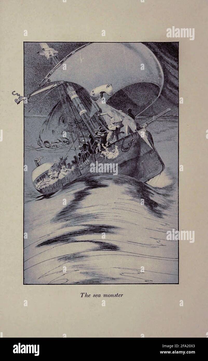 The Sea Monster from the Book ' The Arabian Naires ' édité par Anna Tweed, publié en 1910 à New York, par la société Baker & Taylor illustrée par Caspar Emweson et Leon d'Emo Banque D'Images