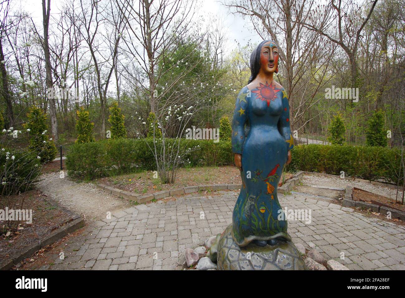 Sculpture Mermaid dans un parc Banque D'Images