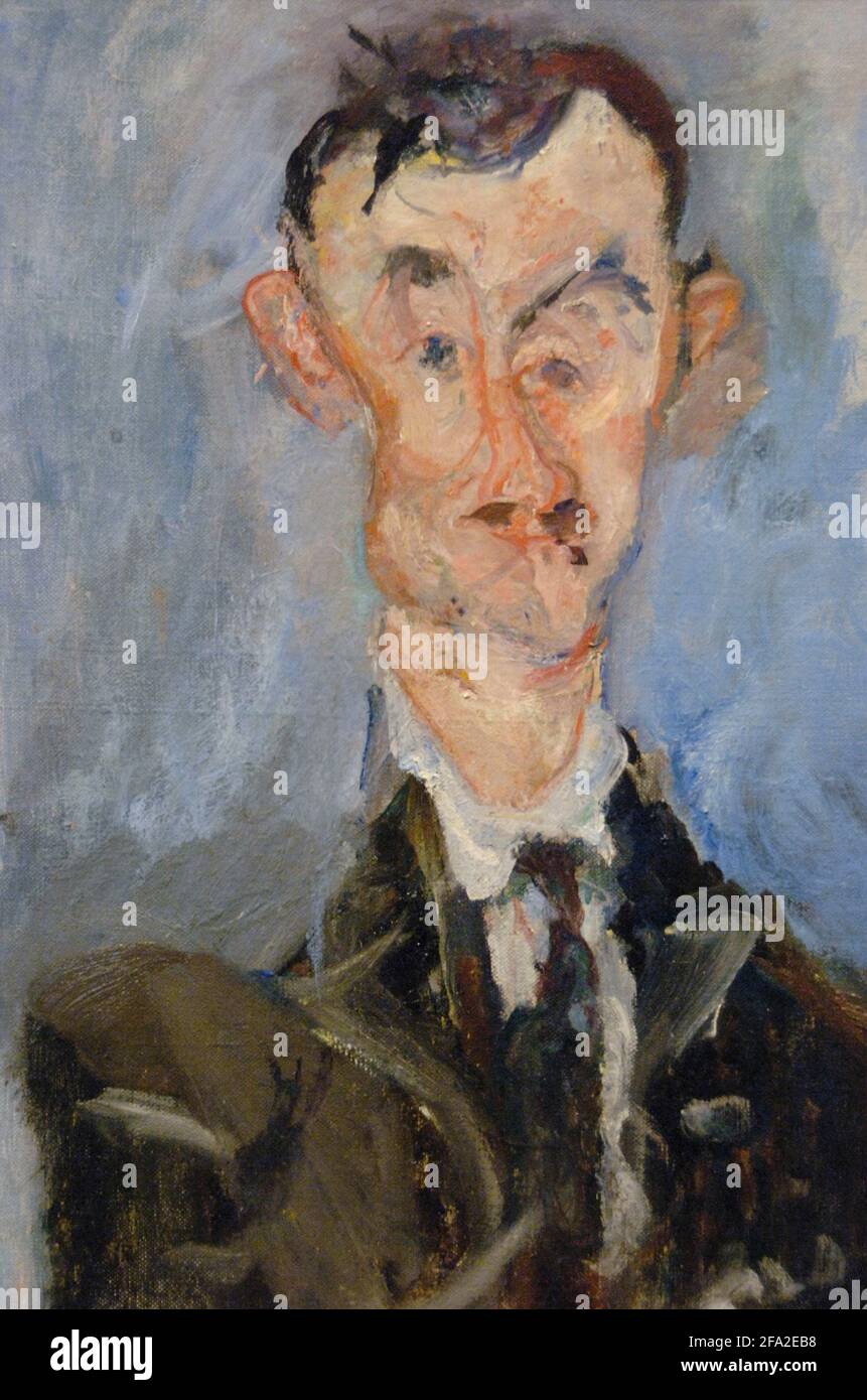 Emile Lejeune (1885-1964). Peintre suisse. Portrait d'un homme (Emile Lejeune), env. 1922, par Chaim Soutine (1893-1943). Huile sur toile (55,5 x 46,5 cm). Musée de l'Orangerie. Paris. France. Banque D'Images
