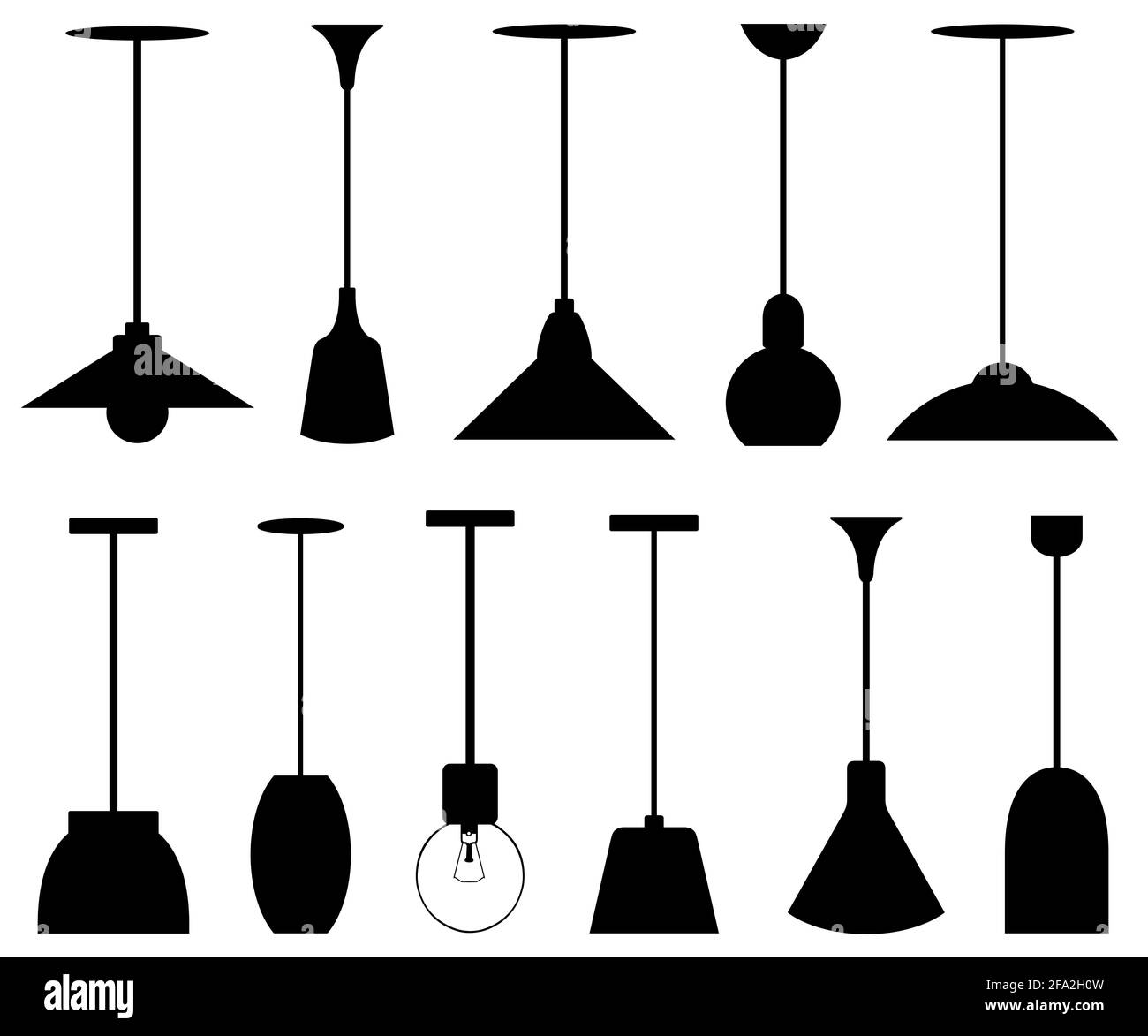 Illustration de différentes suspensions isolées en blanc Banque D'Images