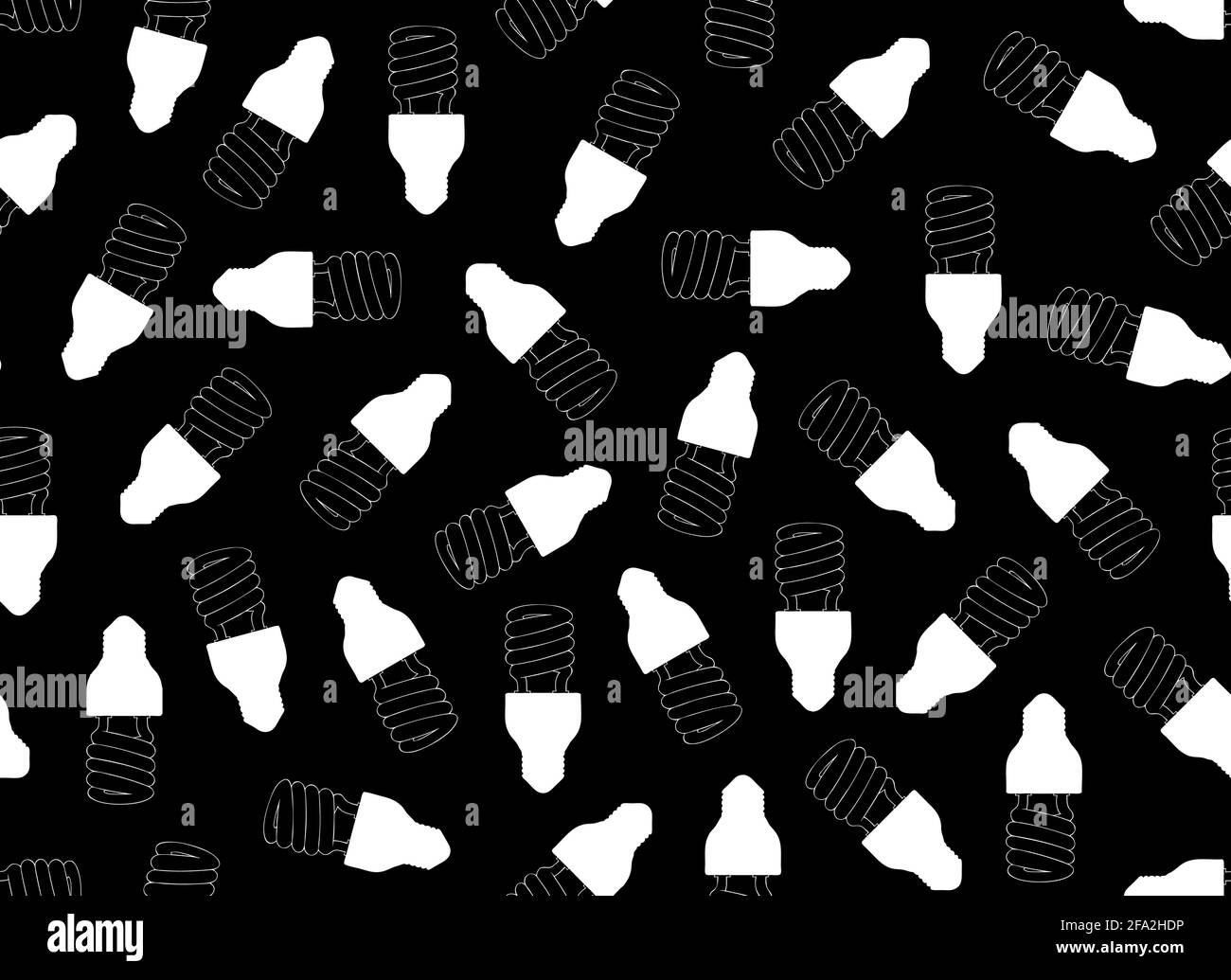 Ampoules sans couture sur fond noir Illustration de Vecteur