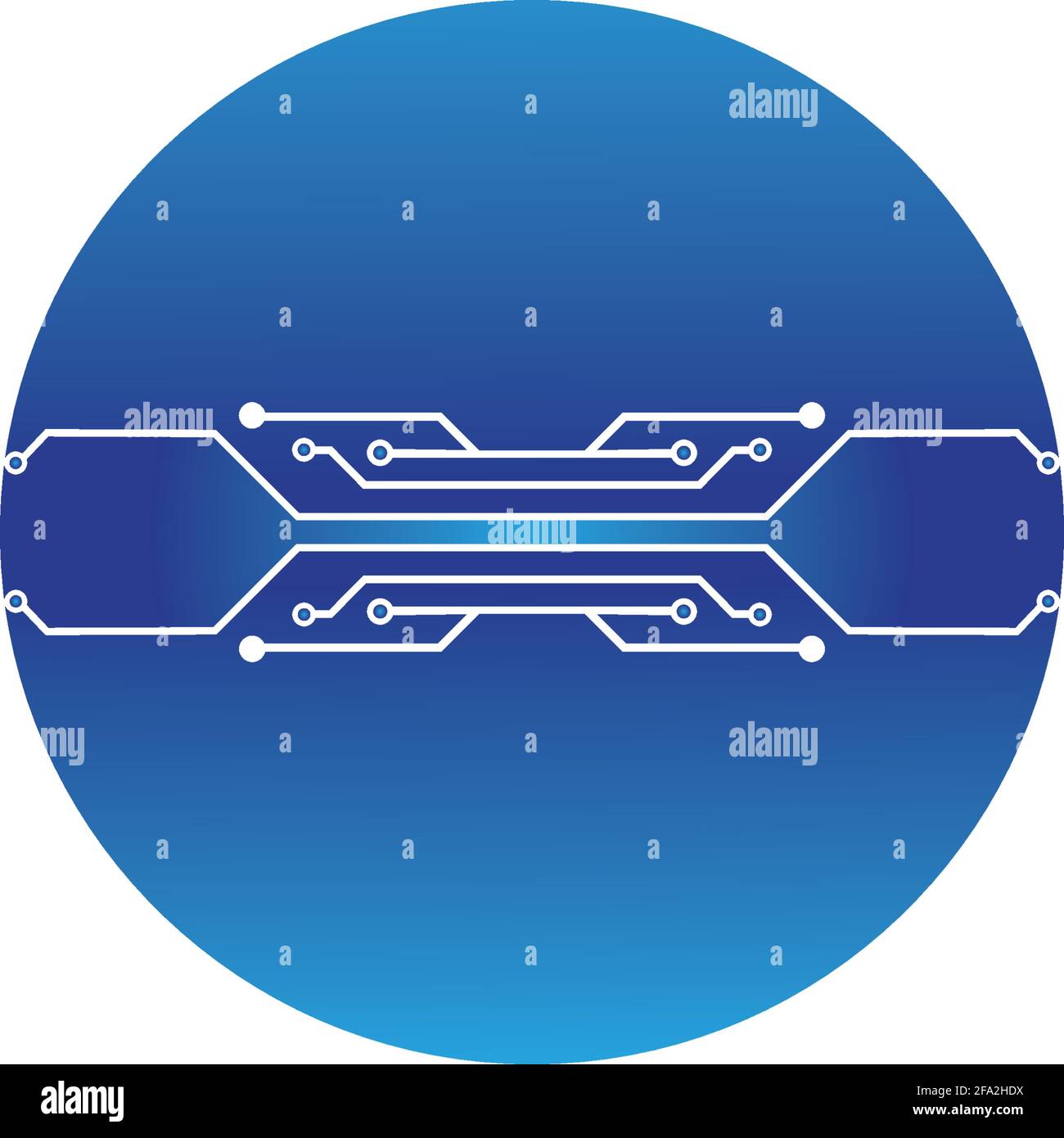 circuit dans le cercle icône.technologie logo symbole de modèle de conception icône vecteur-vecteur Illustration de Vecteur