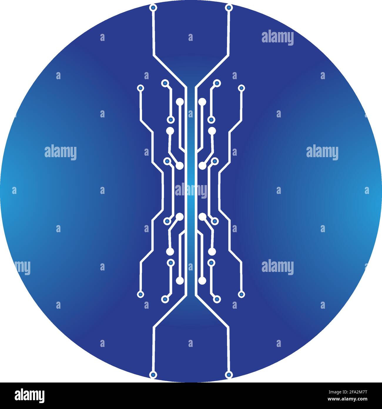 carte de circuit imprimé dans le cercle icône.symbole de modèle de conception de logo de technologie icône vecteur-vecteur Illustration de Vecteur