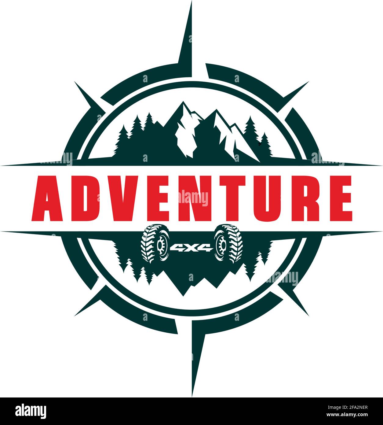 mountain compass adventure logo icône vecteur concept graphique design Illustration de Vecteur
