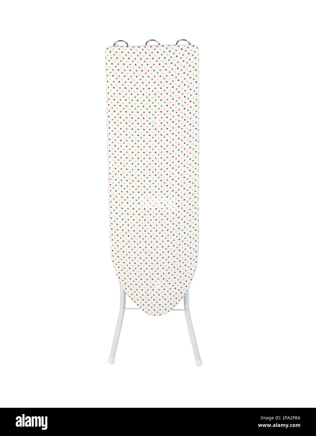 Planche à repasser à pois isolée sur fond blanc Banque D'Images
