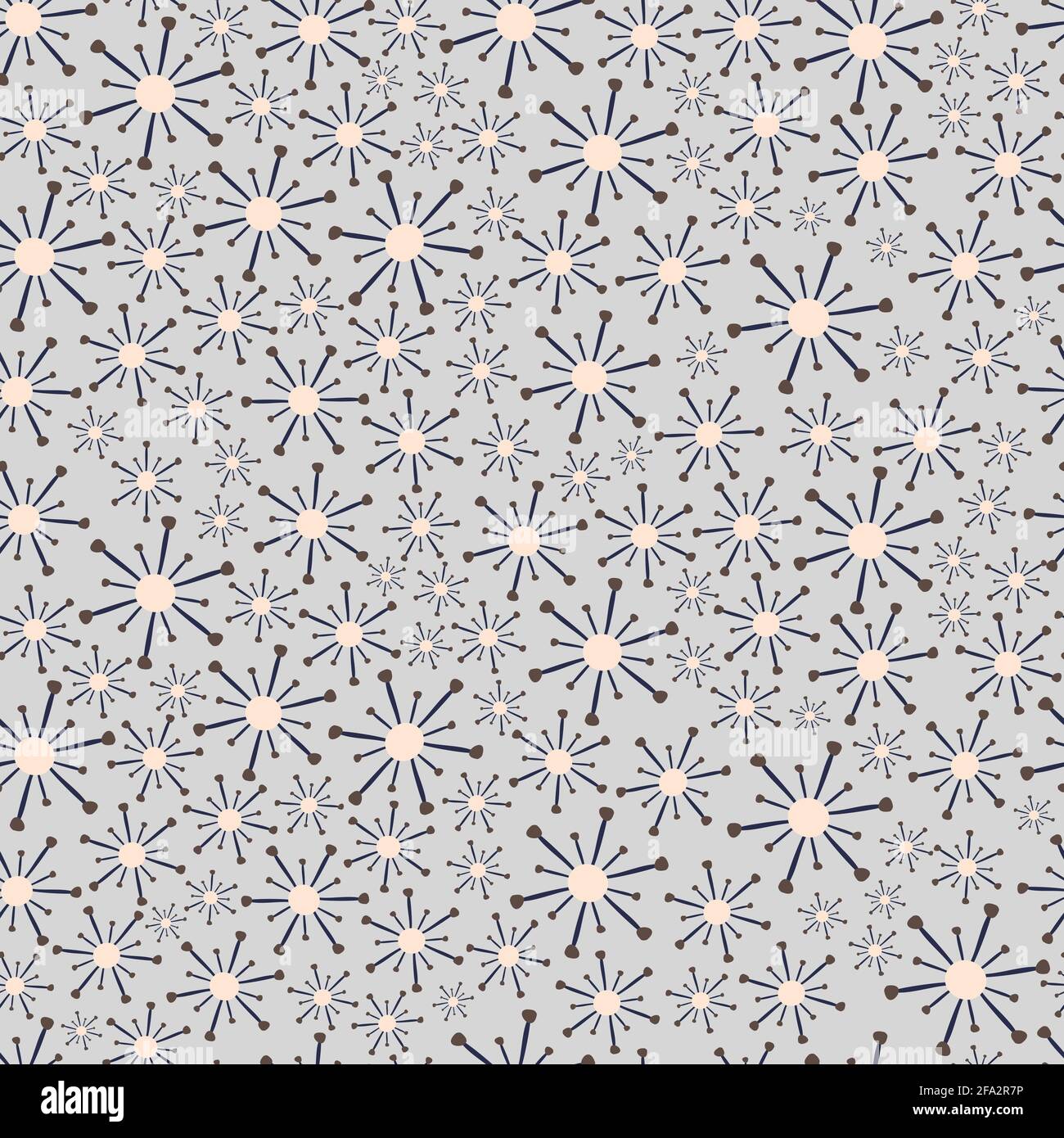 Motif ornemental moderne sans couture orné de formes géométriques radiales explosant. Arrière-plan élégant à texture répétée de rayons de soleil Illustration de Vecteur
