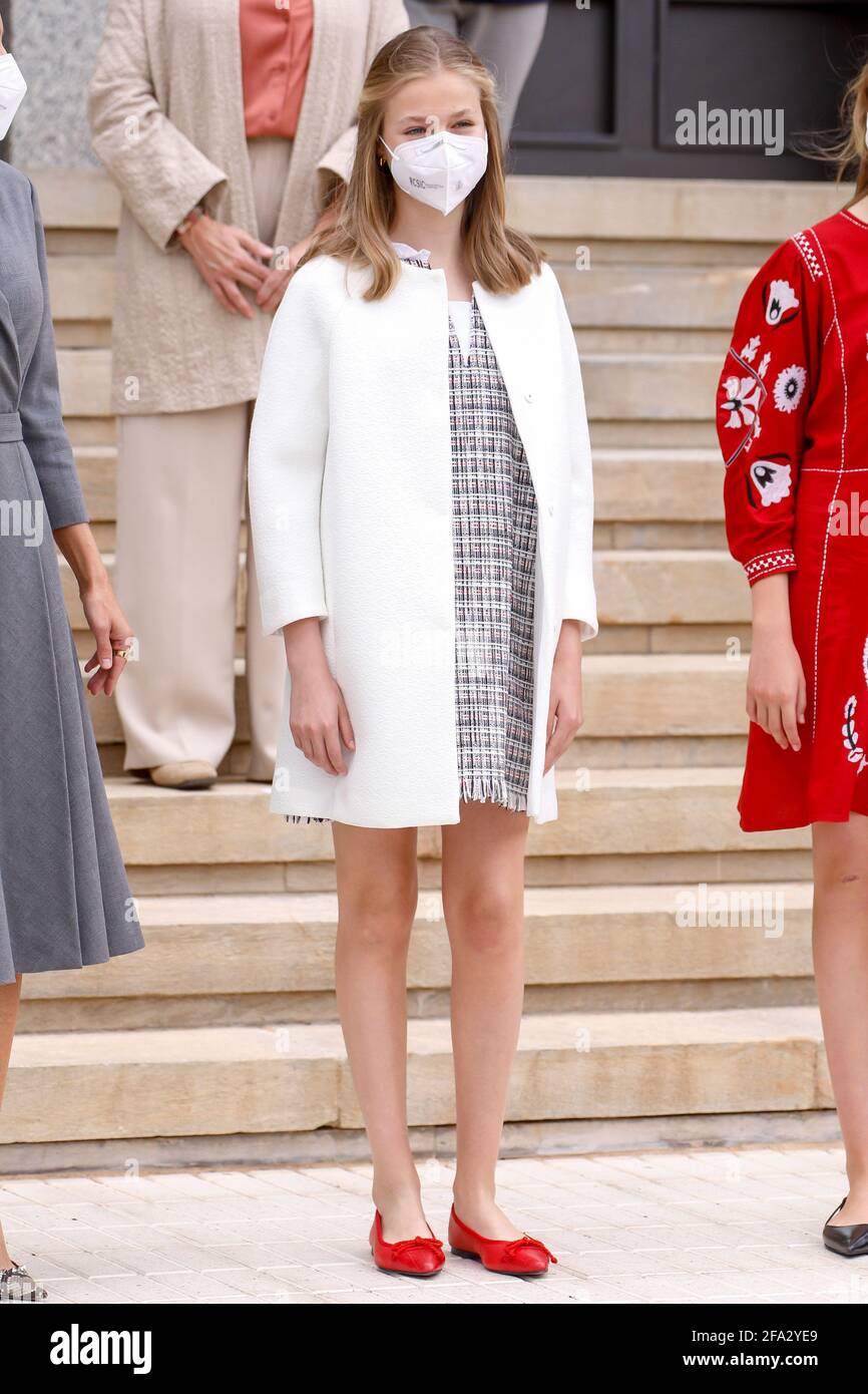 Cartagena, Espagne. 22 avril 2021. **NO ESPAGNE** la princesse Leonor de la Couronne d'Espagne assiste à la cérémonie de lancement du nouveau sous-marin 'Isaac Peral' au chantier naval de Navantia le 22 avril 2021 à Carthagène, en Espagne. Crédit : Jimmy Olsen/Media Punch/Alay Live News Banque D'Images