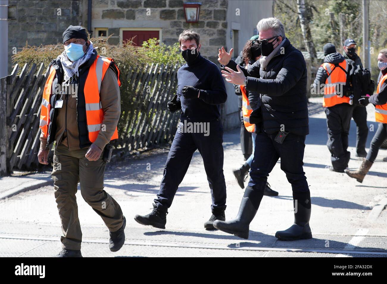 North Yorkshire Railway, Royaume-Uni. 22 avril 2021. Tom Cruise Filming Mission impossible 7 sur le chemin de fer des Moors du Yorkshire du Nord 22 avril 2021 22 avril 2021 DJD14850 Allstar Picture Library crédit: Allstar Picture Library Ltd/Alay Live News Banque D'Images