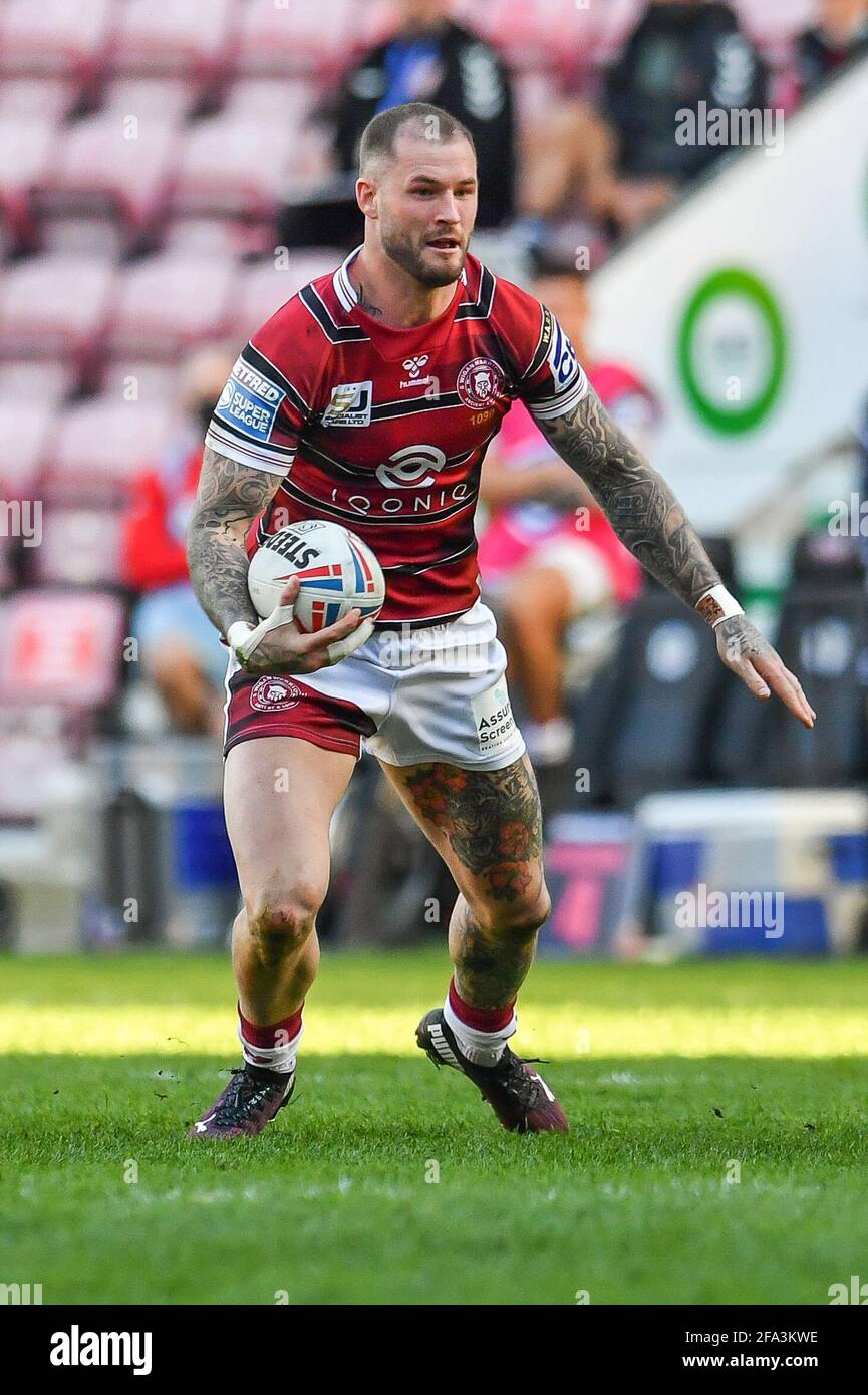 Zak Hardaker (3) de Wigan Warriors en action Banque D'Images