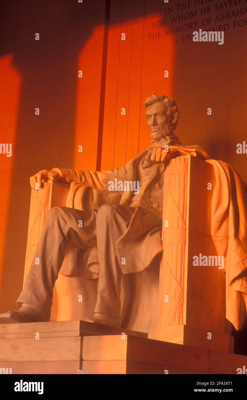 USA, Washington DC, Lincoln Memorial, par le sculpteur Daniel Chester French Banque D'Images