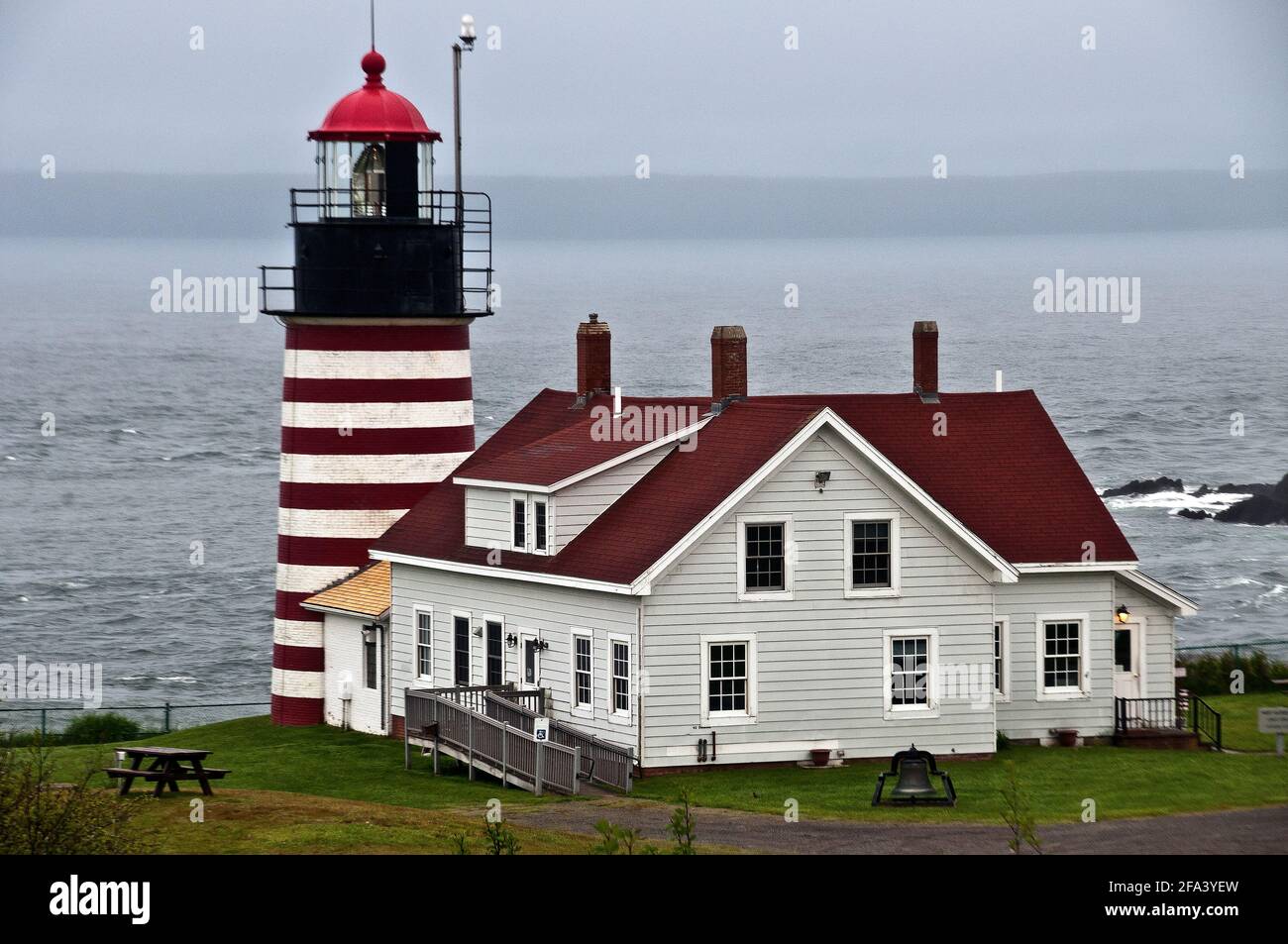 Quoddy Head Light de l'Ouest, Lubec, Maine Banque D'Images